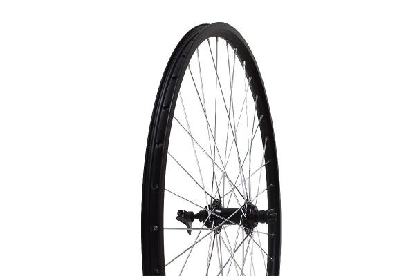 Колесо 26" MTB переднее,под резьбовой диск, двойной, обод Qijian DA18 26"36H, черный, втулка FR-09F DISC 36H,сталь, черный